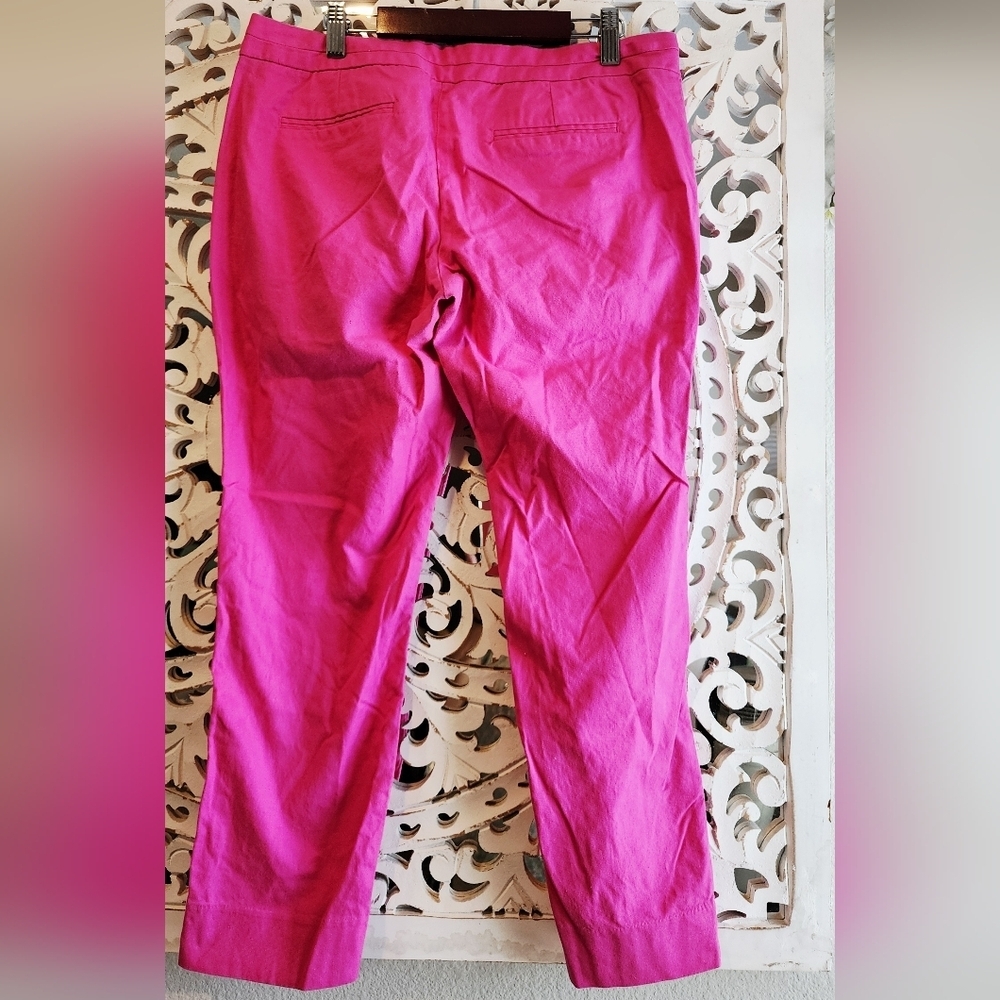 BANANA REPUBLICA HAMPTOM FIT HOT PINK CROPPED PANTS WOMENS SZ 6 petite - Picture 5 of 11